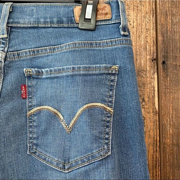 Levi’s 512 Sz 6S Blue Denim Straight Leg Perfectly Slimming Jeans - Picture 6 of 9